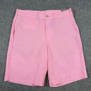 PGA TOUR Golf Shorts Mens 32 Pink Herringbone Stretch Active Waistband Casual